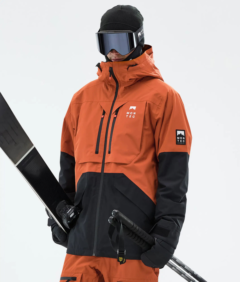 Arch Herren-Skijacke – Burnt Orange / Schwarz