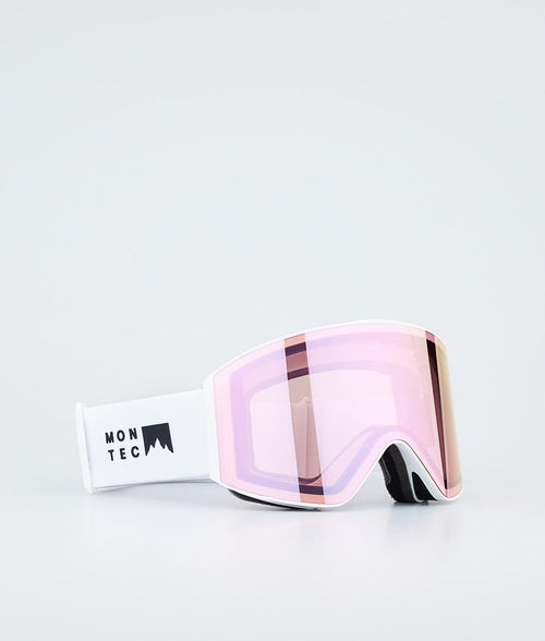 Skibrille – Weiß mit Pink-Sapphire-Spiegelbeschichtung