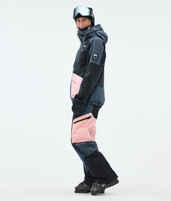Morpheus W Damen-Skijacke – Metallblau / Schwarz / Soft Pink