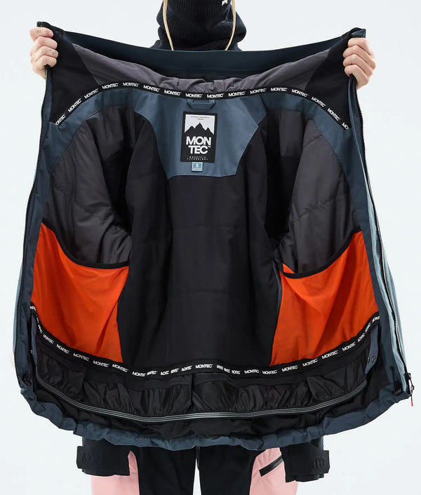 Morpheus W Damen-Skijacke – Metallblau / Schwarz / Soft Pink